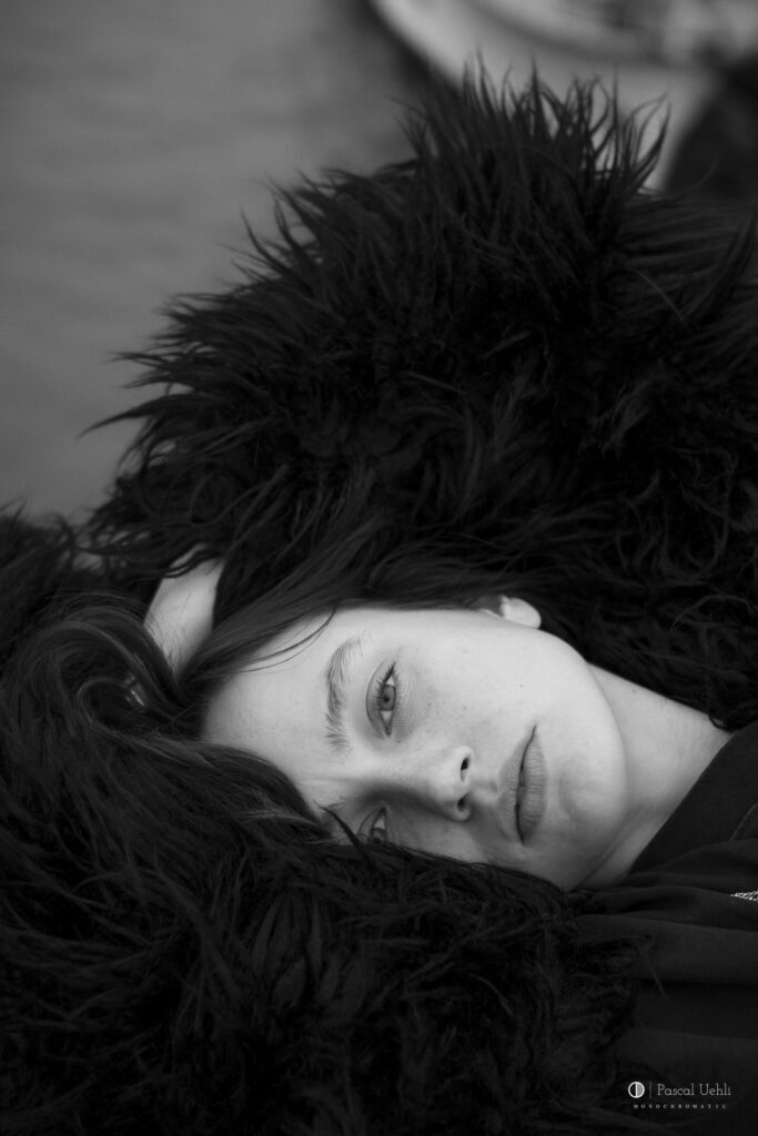 Kateryna Prekrasna, Model, Black and white, Portrait, Photographer Pascal Uehli, professional, Paris