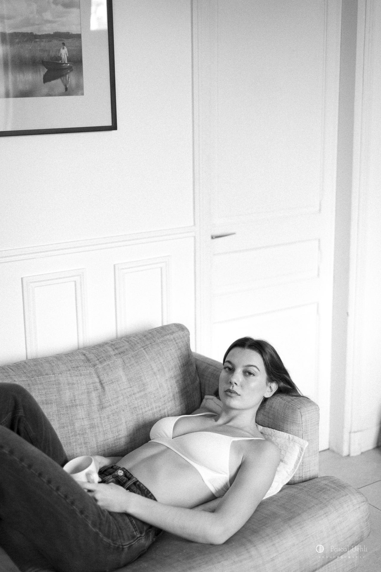 Chiara photographed in an intimate black and white portrait series in Paris by Pascal Uehli